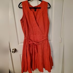 Red sleeveless dress
